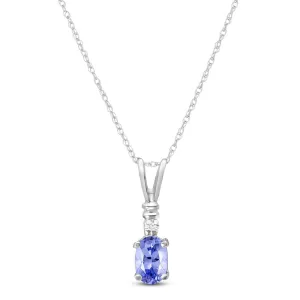 0.46 Carat 14K Solid White Gold Infuse Yourself Tanzanite Diamond Necklace