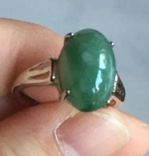 100% natural type A green four-prong jadeite jade ring BP143