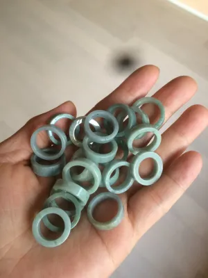 100% natural type A green/blue/gray jadeite jade ring shape beads AY23 (Add on item.)