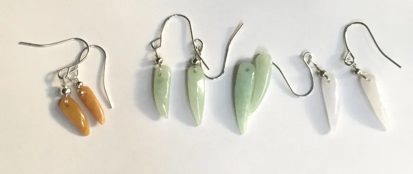 100% Natural type A light green yellow purple white hot pepper jadeite Jade beads earring group AF100 (add-on item, Not for sale individually)