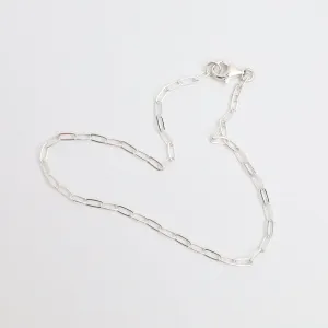 10" Sterling Silver Flat Drawn Cable Chain Anklet