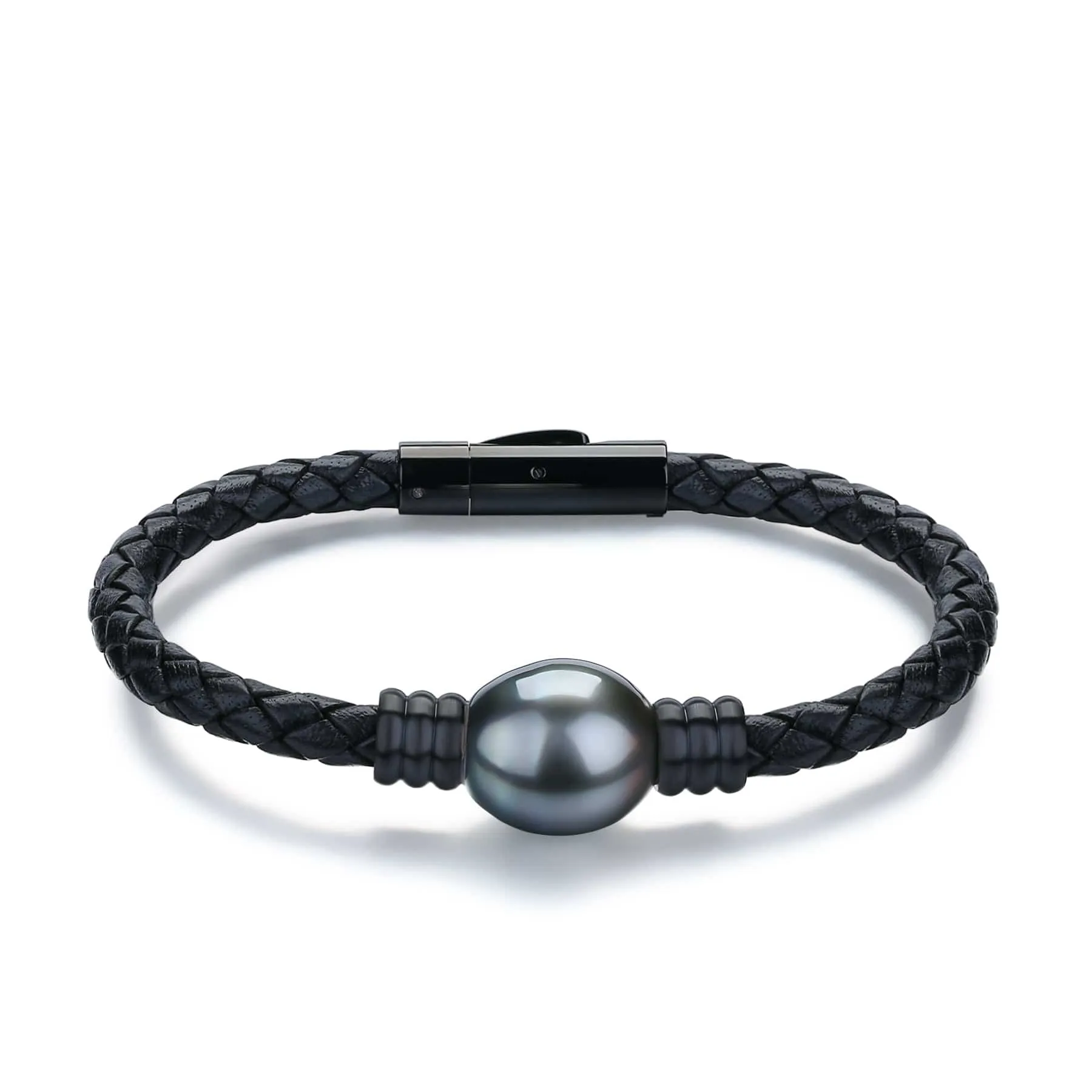 12-14mm Tahitian Baroque Pearl Leather Bracelet