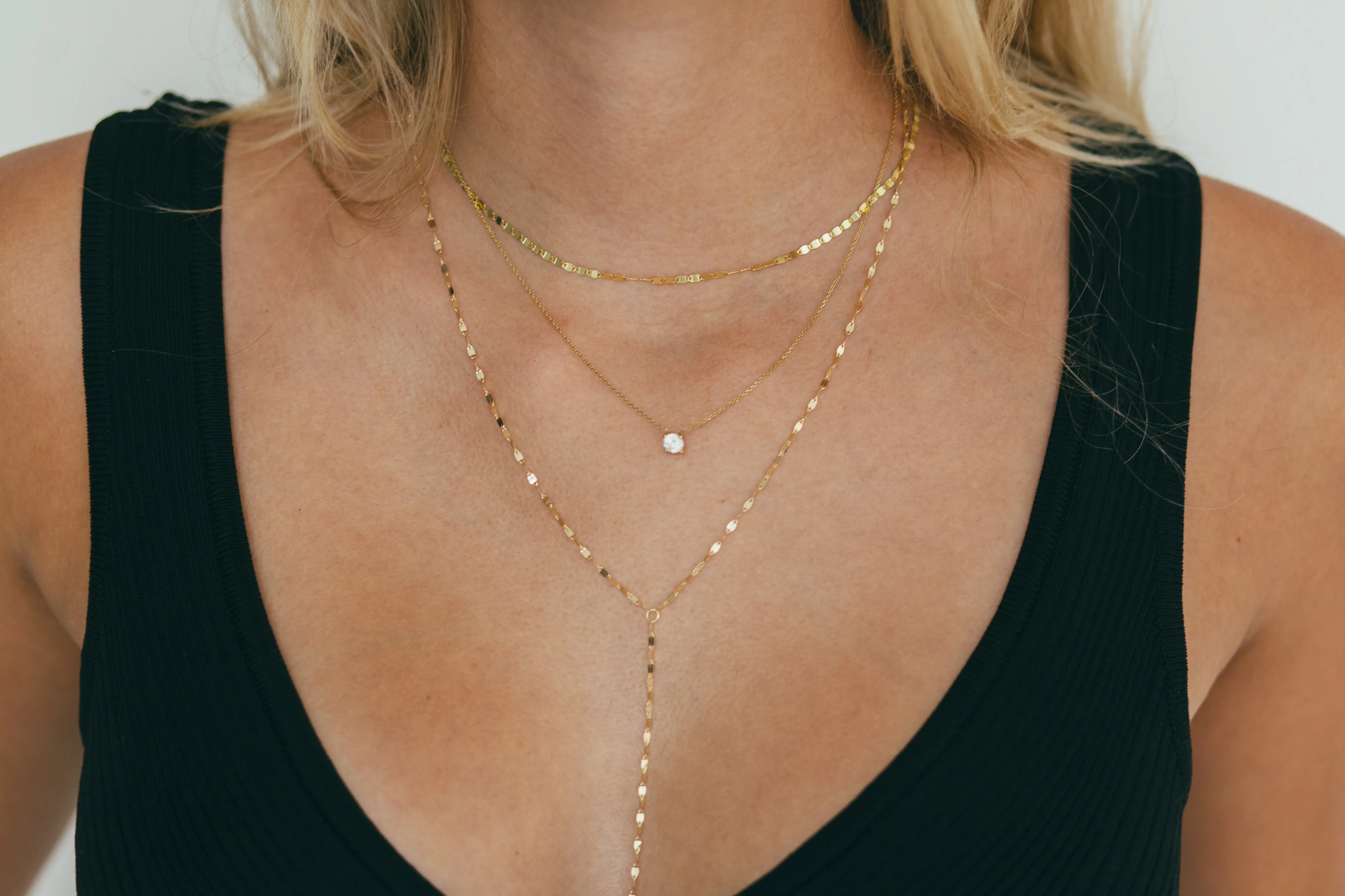 14K Floating Diamond Necklace