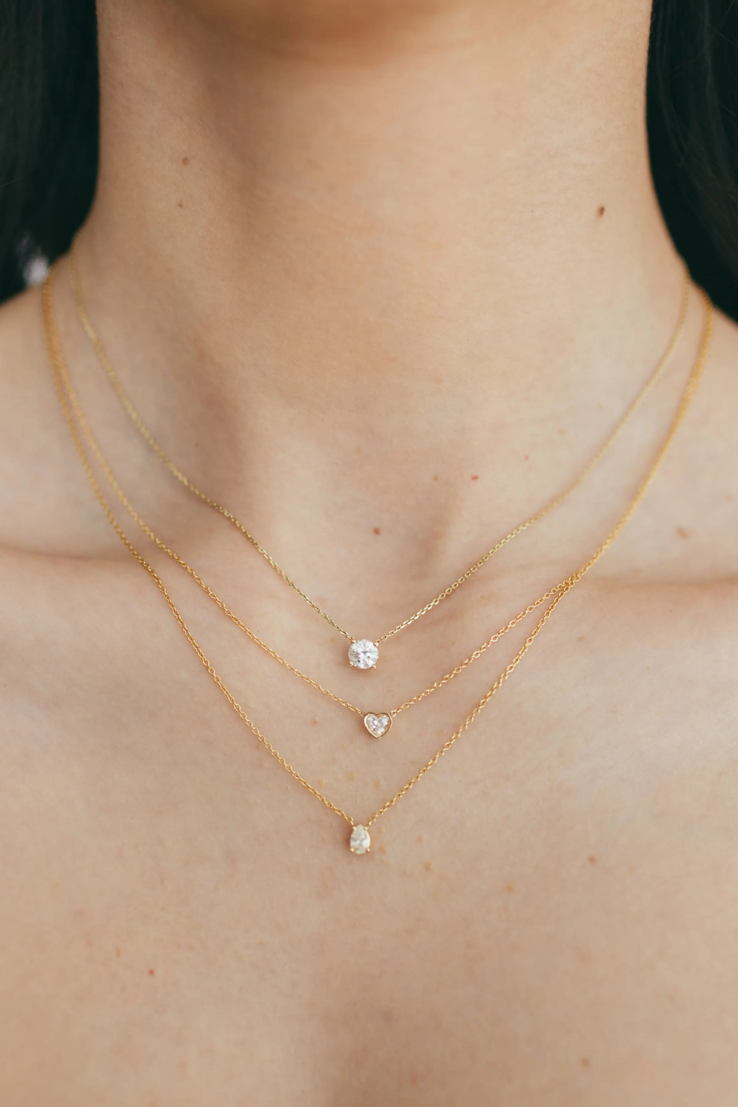 14K Floating Diamond Necklace