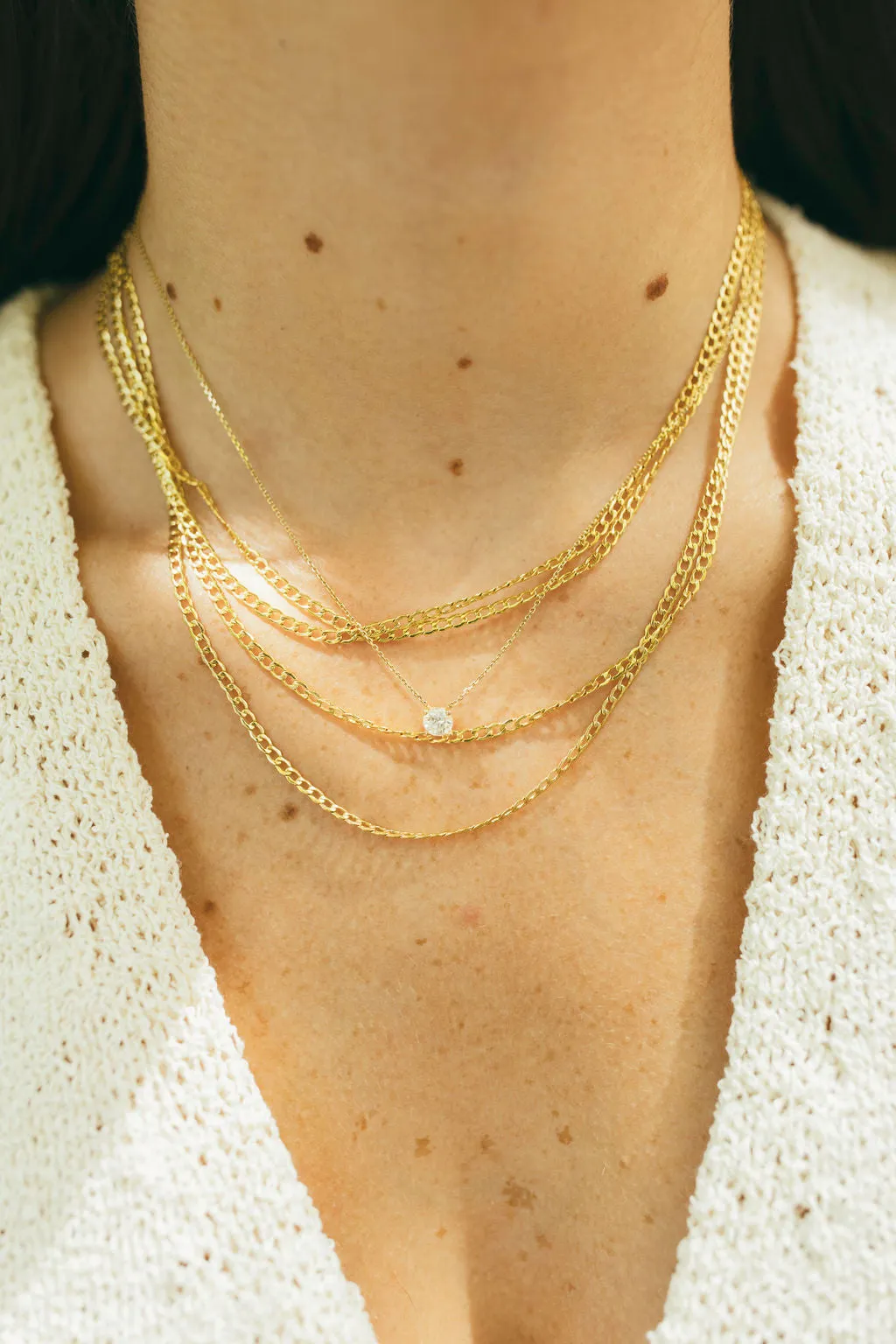 14K Floating Diamond Necklace