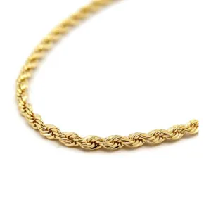 14K Gold Filled Rope Anklet 9"