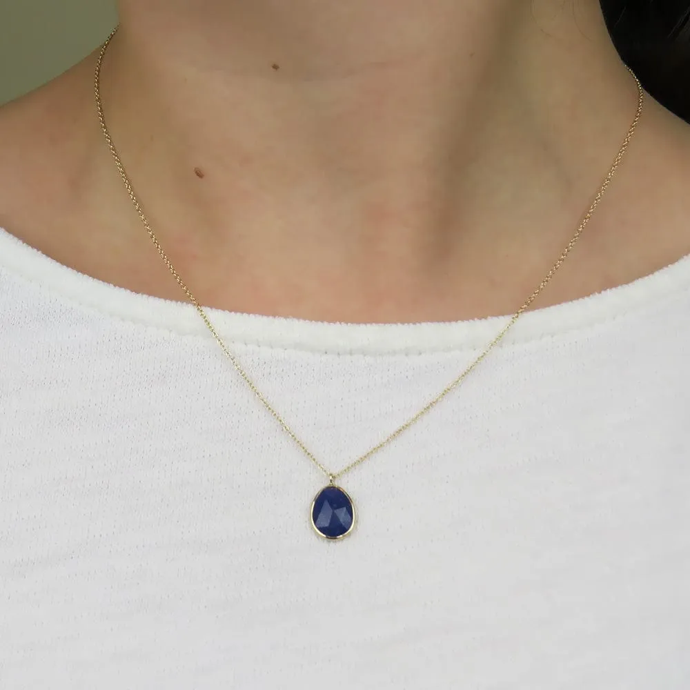 14k Gold Lapis Slice Necklace