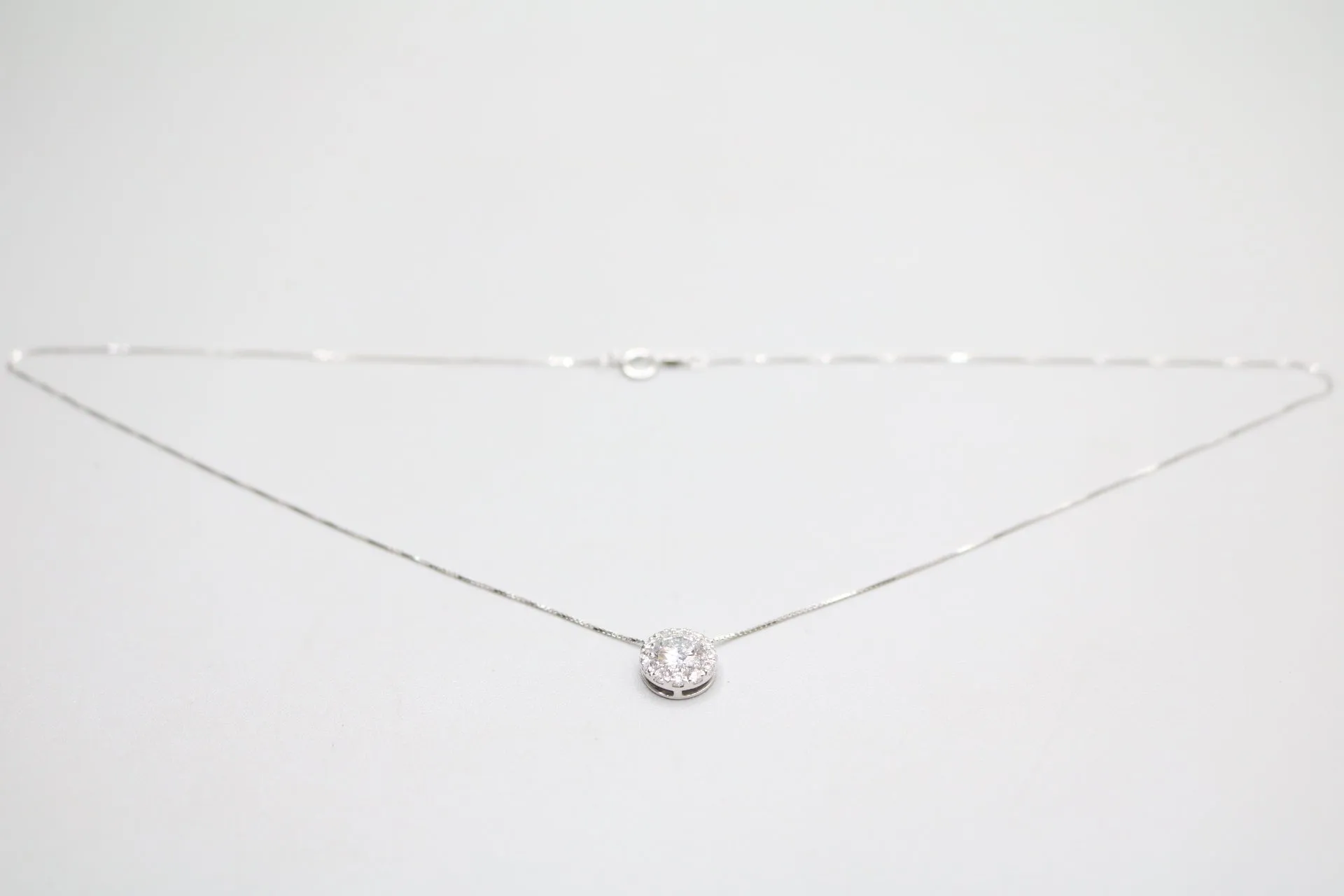 14K White Gold Lab Grown Diamond Necklace (1.56 CTW) (18 Inches) (Local Pick-Up Only)