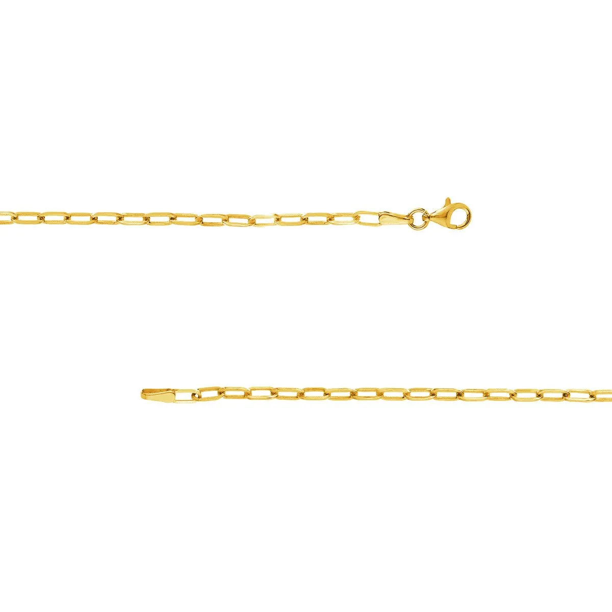 14K Yellow Gold 2.50mm Paper Clip Chain with Pear Shape Lock Anklet