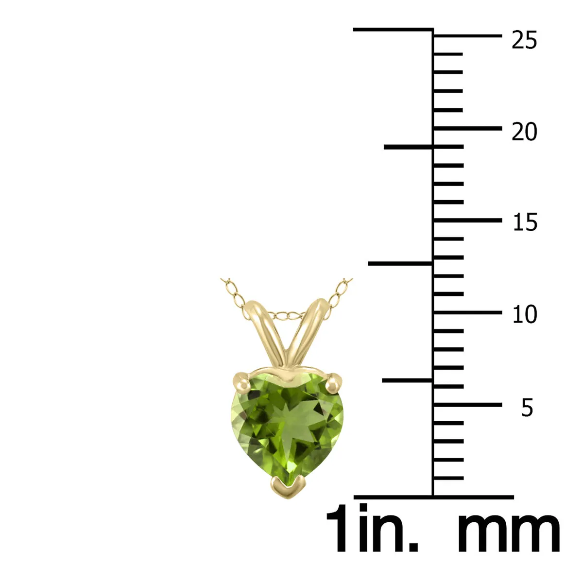 14K Yellow Gold 7Mm Heart Peridot Pendant