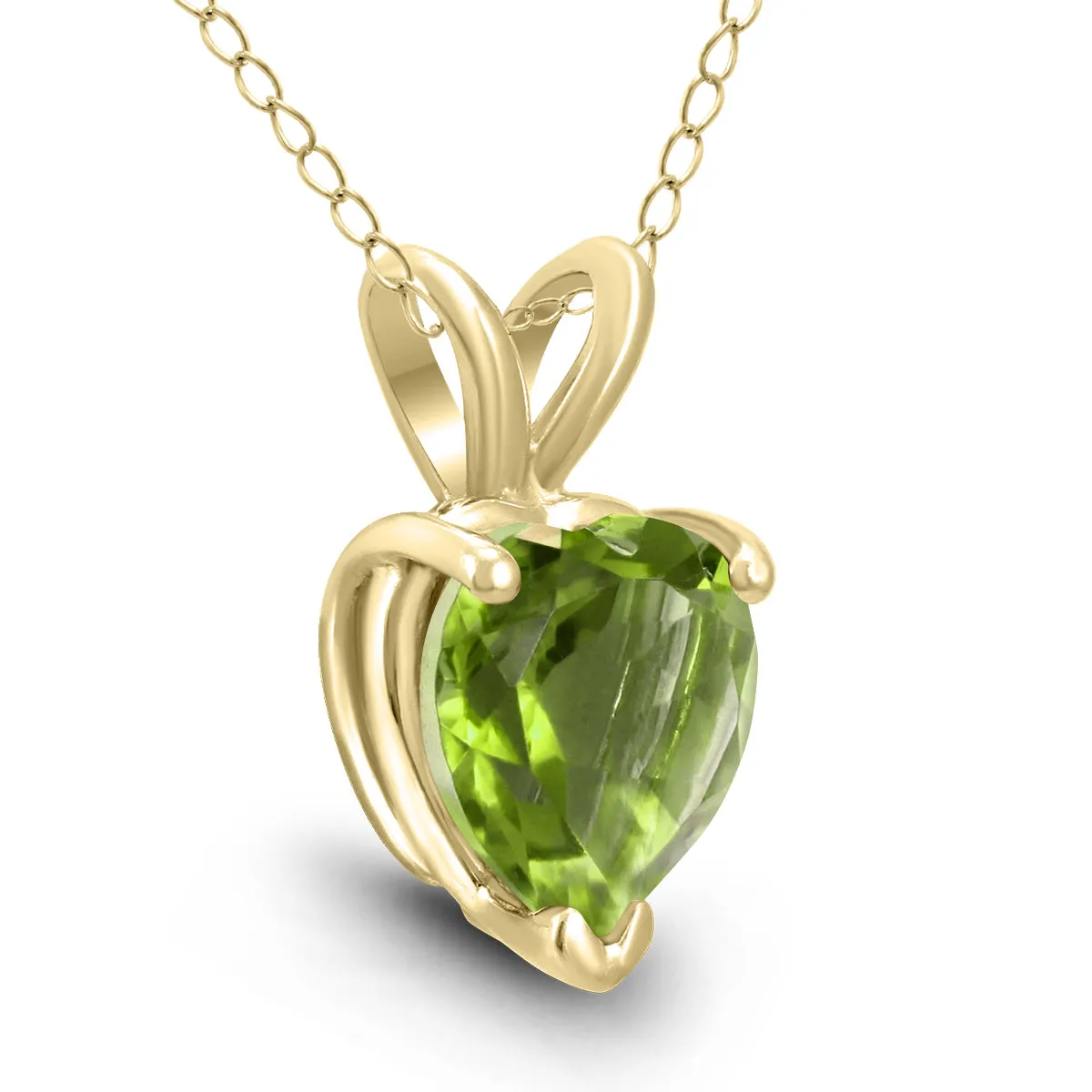 14K Yellow Gold 7Mm Heart Peridot Pendant