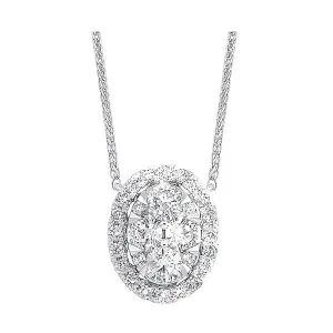 14KT White Gold & Diamond Classic Book Starbright Neckwear Necklace  - 1/4 ctw