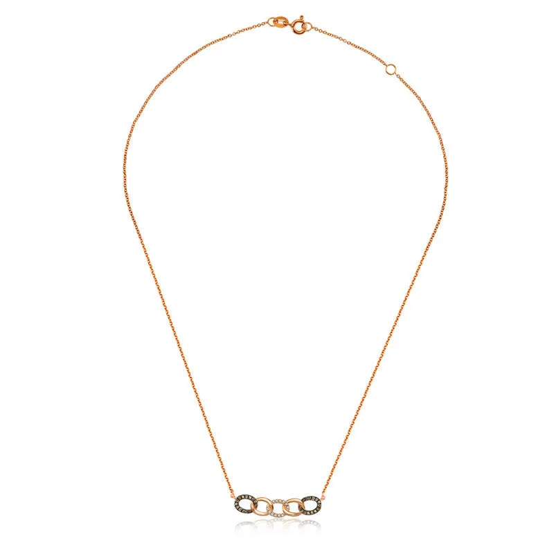 18k Gold Chain Shape Diamond Necklace With Black Plating