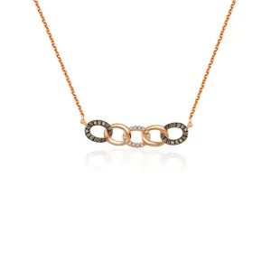 18k Gold Chain Shape Diamond Necklace With Black Plating