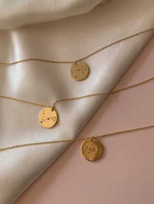 18K Gold Dipped Zodiac Pendant Necklace