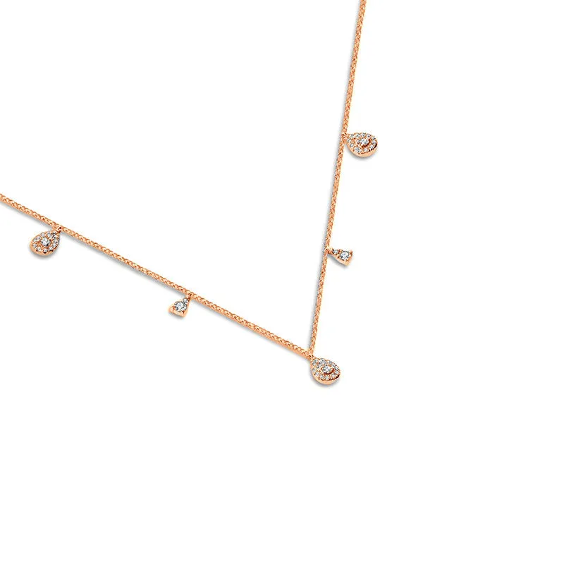 18k Gold Drop Shape Diamond Necklace / Choker