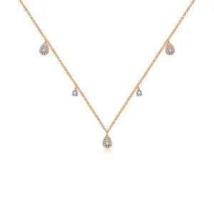 18k Gold Drop Shape Diamond Necklace / Choker