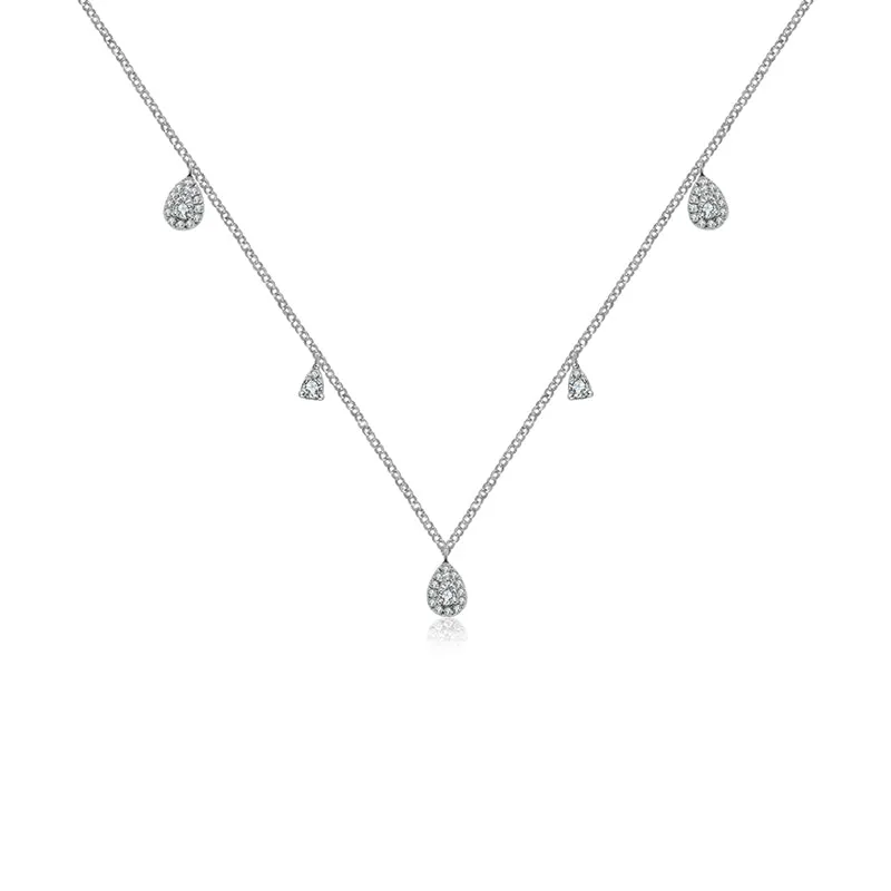 18k Gold Drop Shape Diamond Necklace / Choker