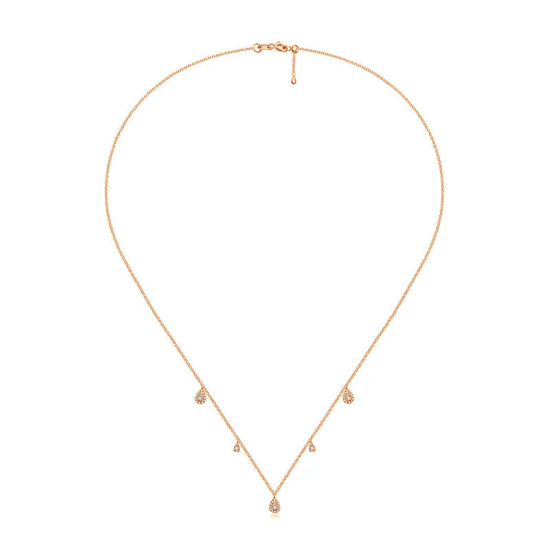 18k Gold Drop Shape Diamond Necklace / Choker