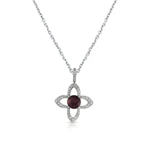 18K WHITE GOLD TOURMALINE NECKLACE WITH DIAMONDS