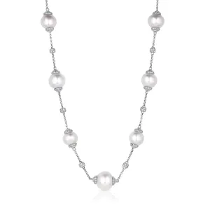 18kt White Gold 16mm Pearl Diamond 51" Necklace