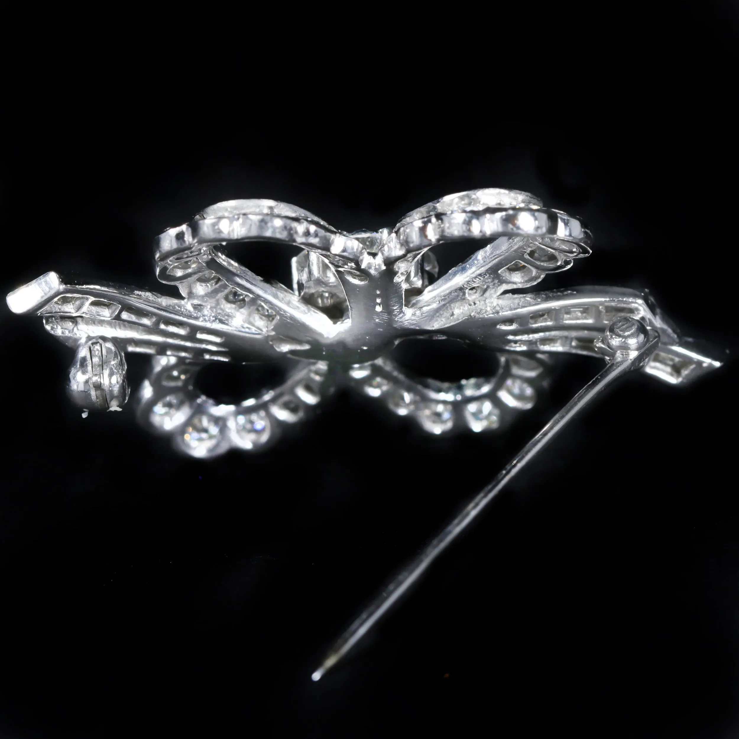 1950's Platinum 2.00 CTW Diamond Bow Brooch