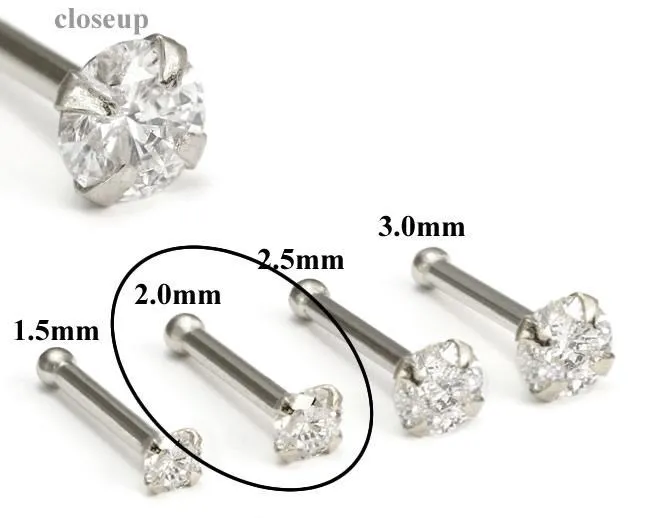 20g Platinum Crystal Nose Bone