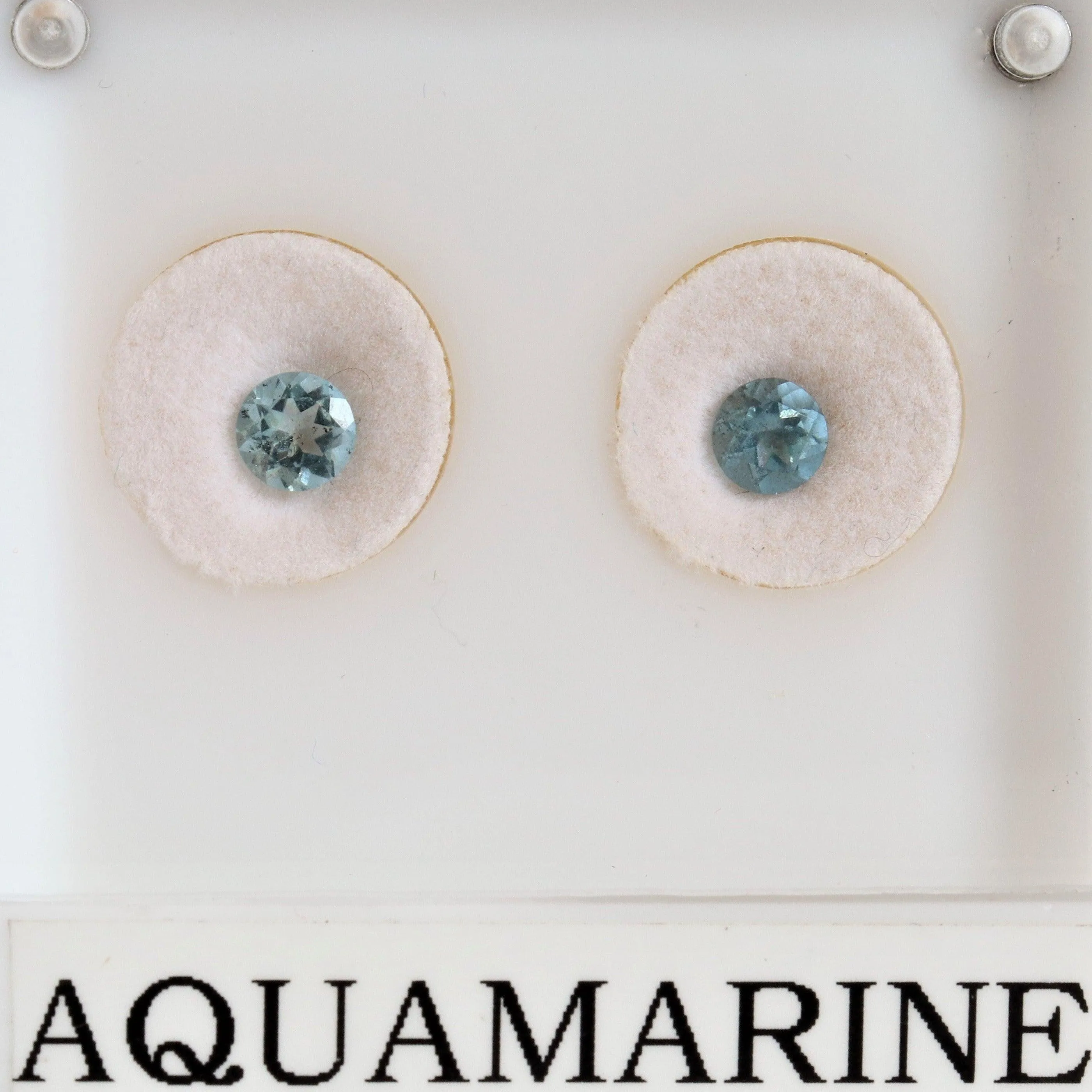 5mm/5.1mm/5.5mm (Pair) Round Aquamarine Stone