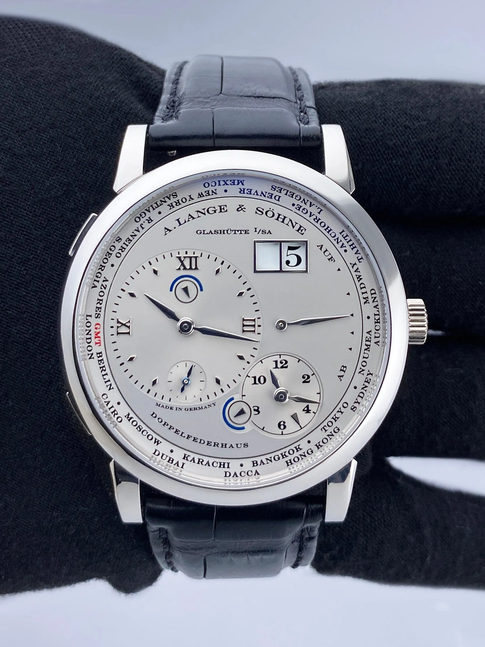 A. Lange & Sohne Lange 1 116.025 Silver Dial Platinum Mens Watch