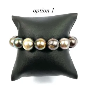 Adjustable Leather Tahitian Pearl Bracelet, Tahiti Pearls, Tahitian Pearls, Sku 989