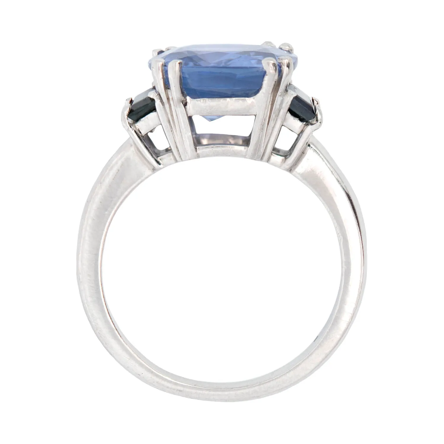 Art Deco Platinum GIA No Heat Ceylon Color-Changing Sapphire Ring 3.90ct