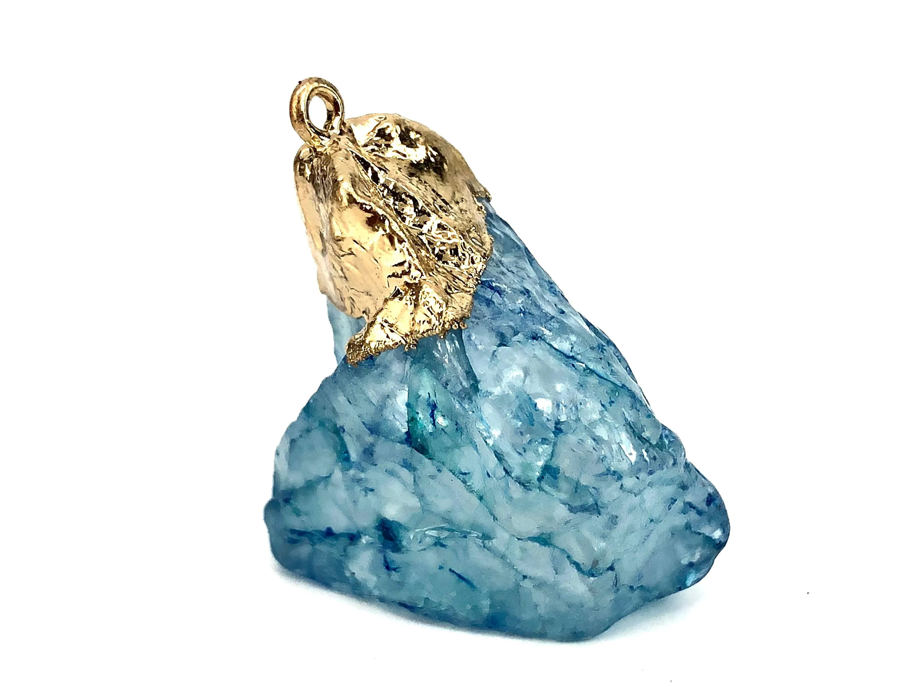 Baby Blue Quartz W/Gold Plating Sku#Q09-8