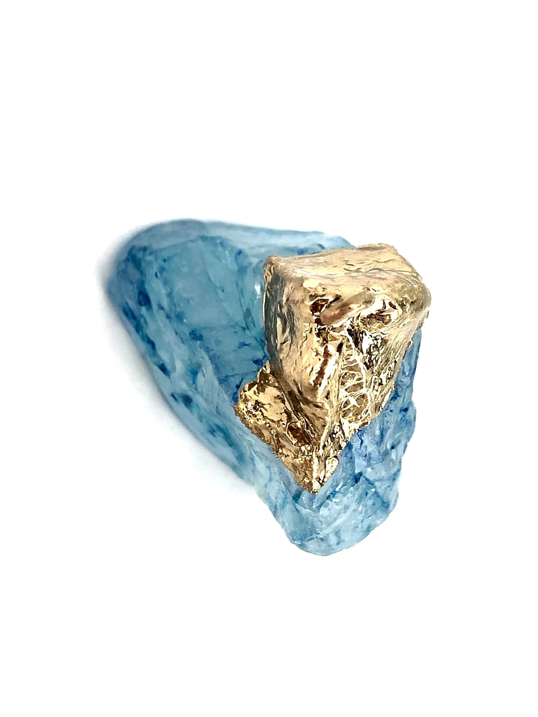 Baby Blue Quartz W/Gold Plating Sku#Q09-8