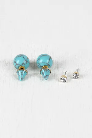 Ball And Point Double Sided Earrings