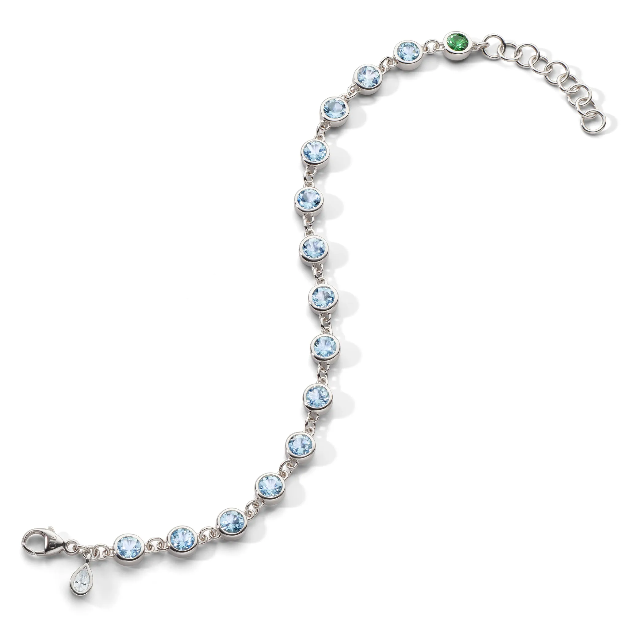 Bezel Set Aquamarine Tennis Bracelet