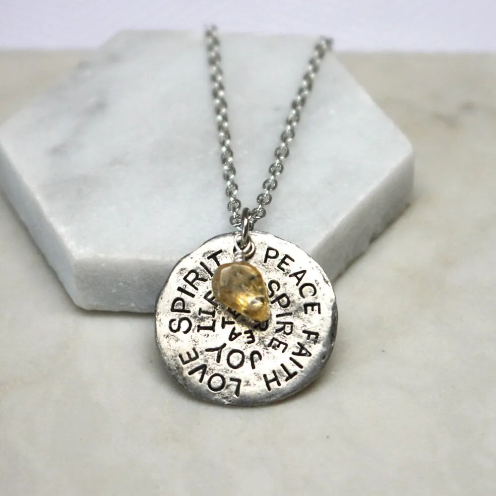 Birthstone Affirmation Necklace