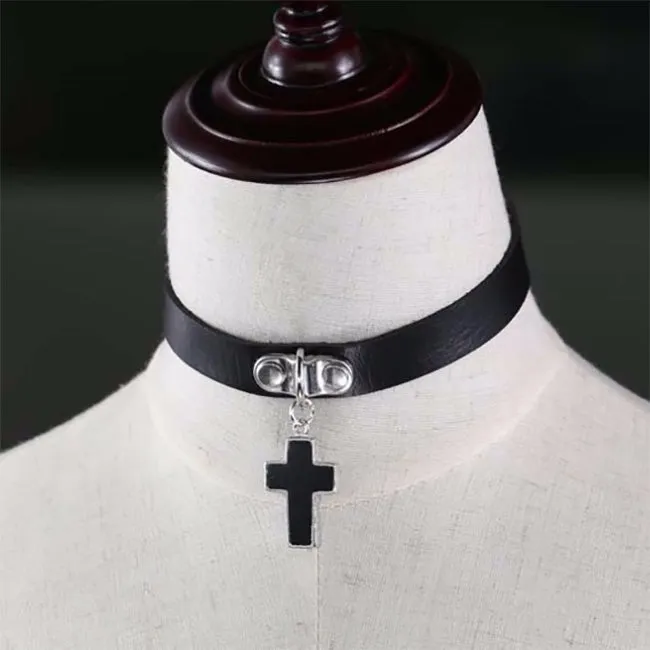 Black Gothic Cross Choker