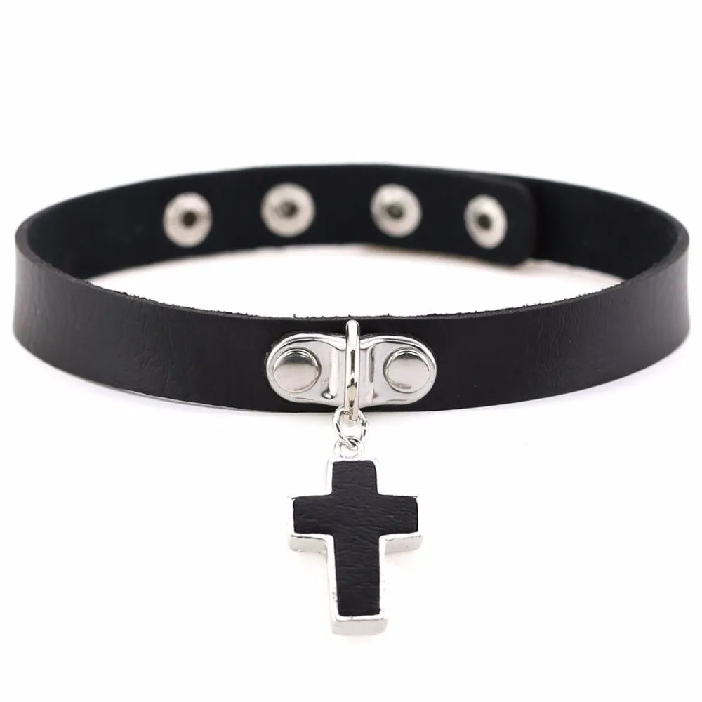 Black Gothic Cross Choker