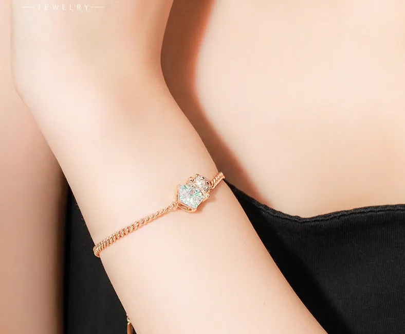 Caibao Series Geometric Bear Bracelet Plated with 18k Gold Bestie Light Luxury Ins Style Niche Design Bracelet