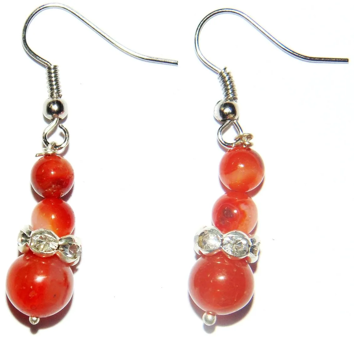 Carnelian beads earrings