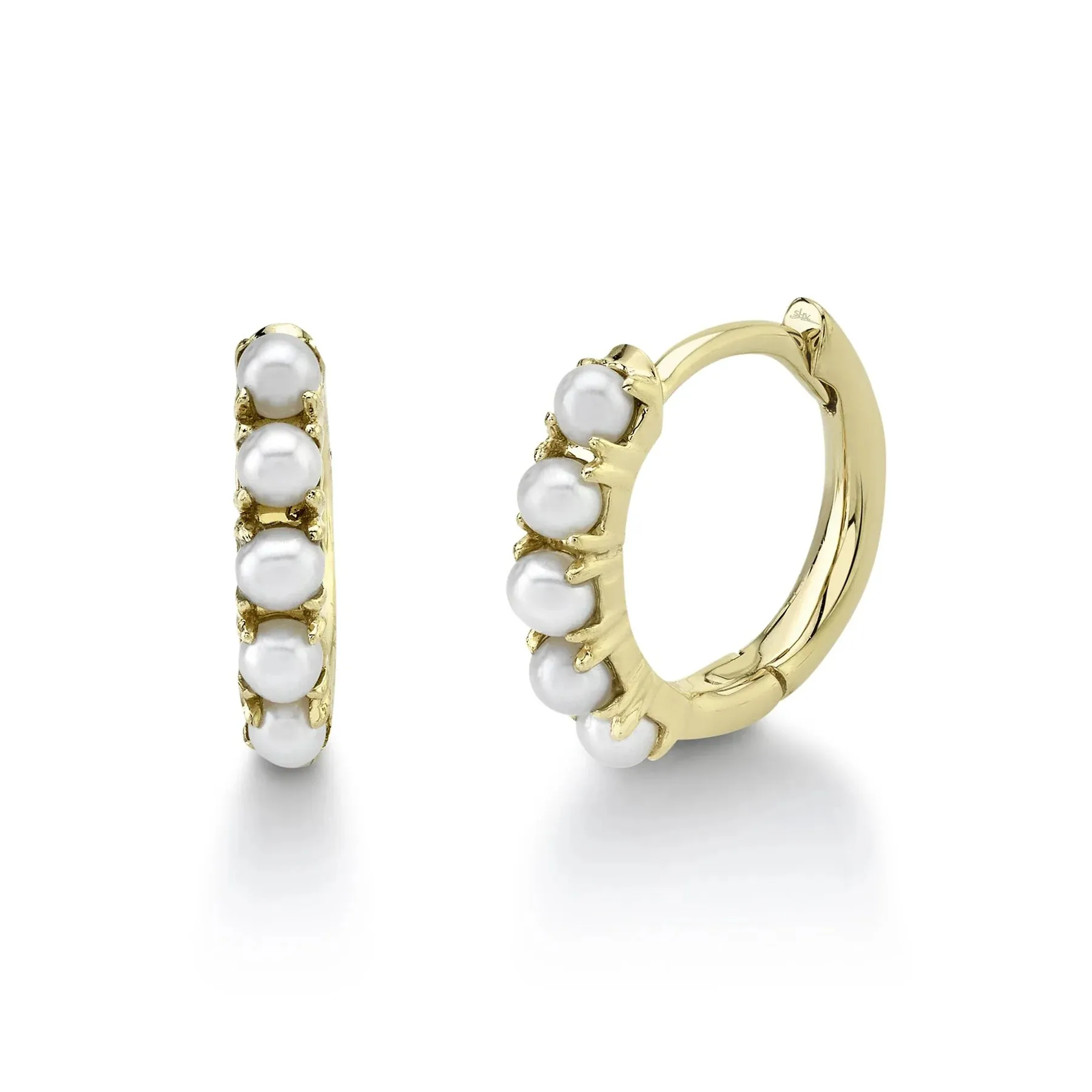 Charlotte Pearl Huggie Hoop Earrings