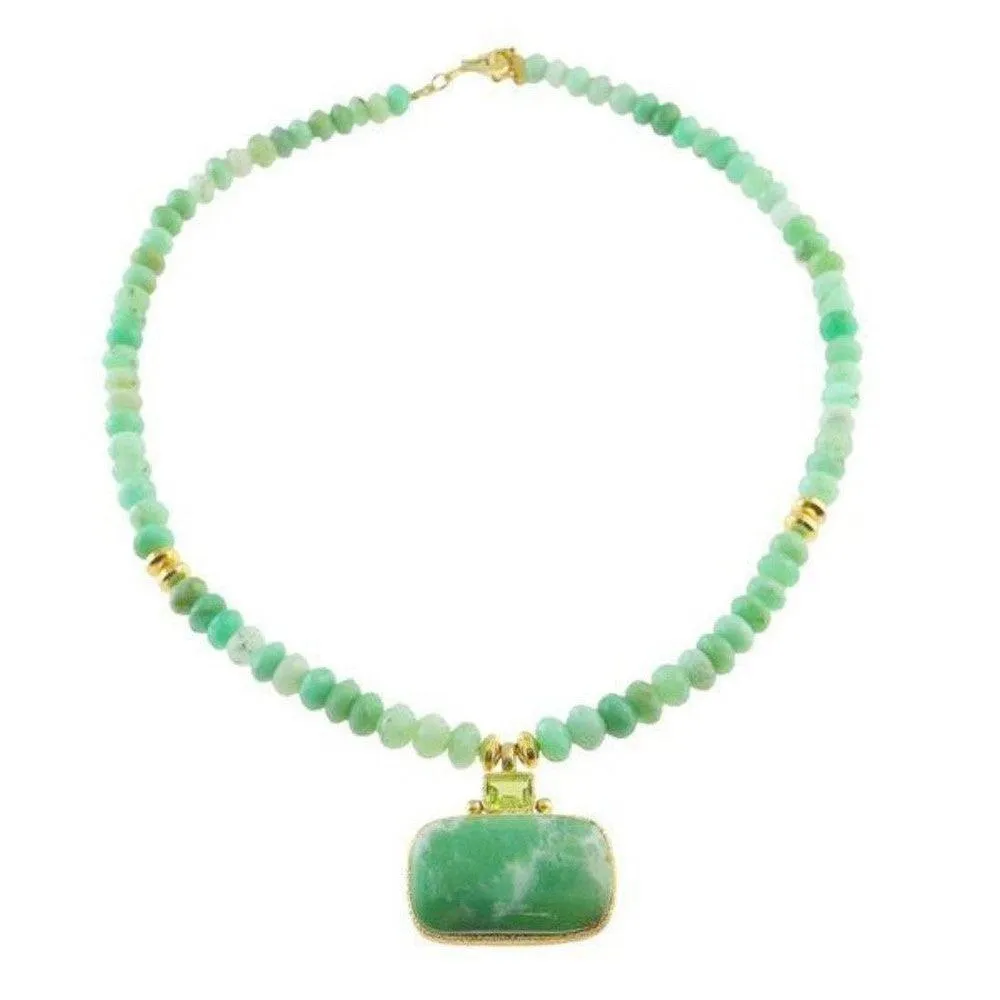 Chrysoprase and Peridot Necklace