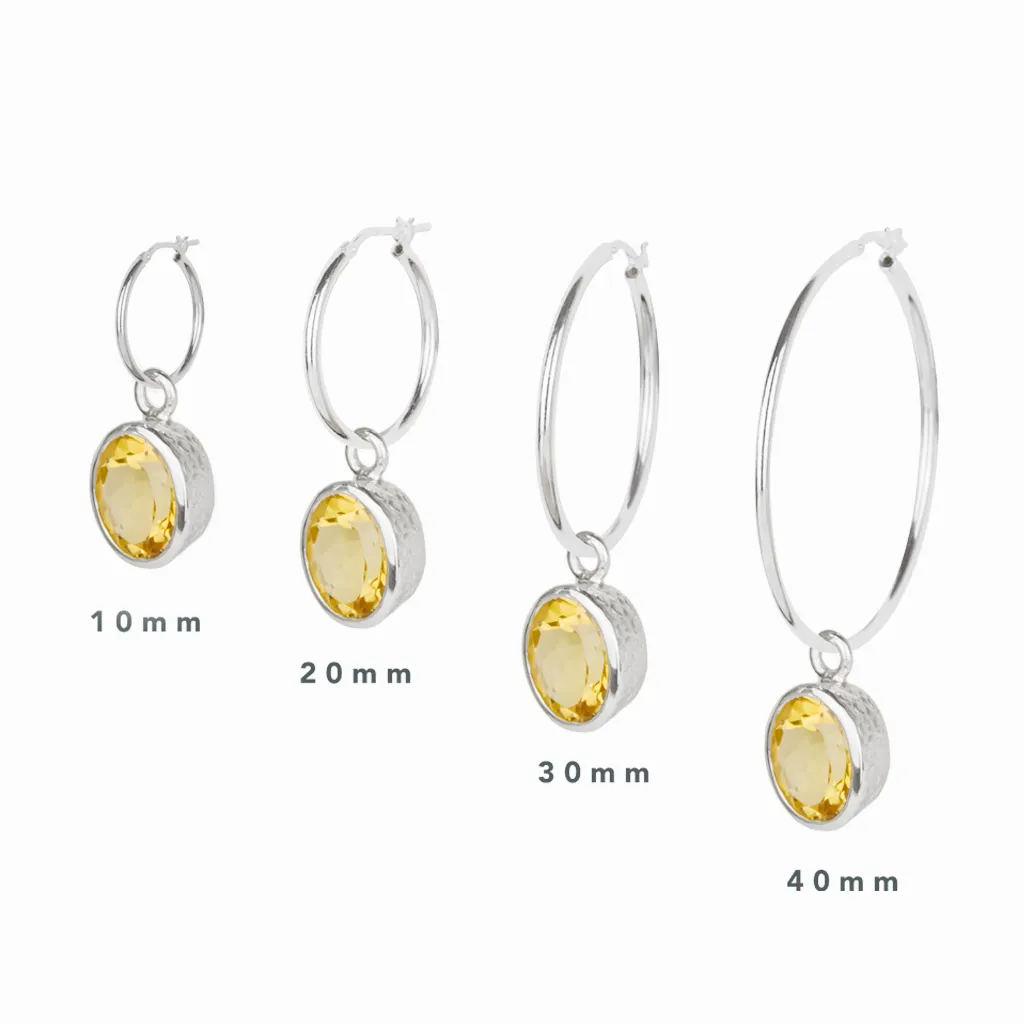 Citrine Hoop Charms