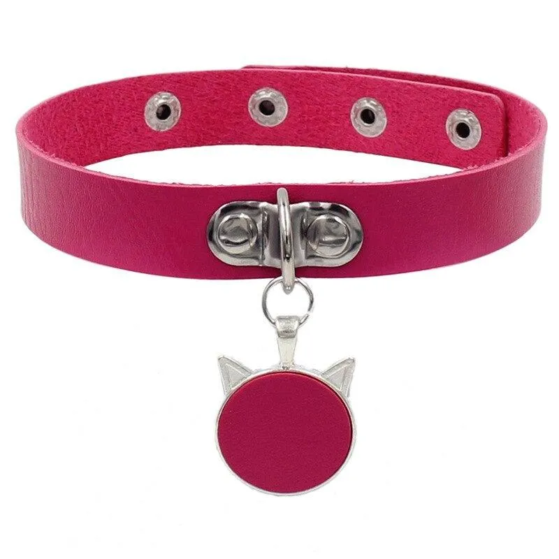 Colorful Cat Leather Chokers