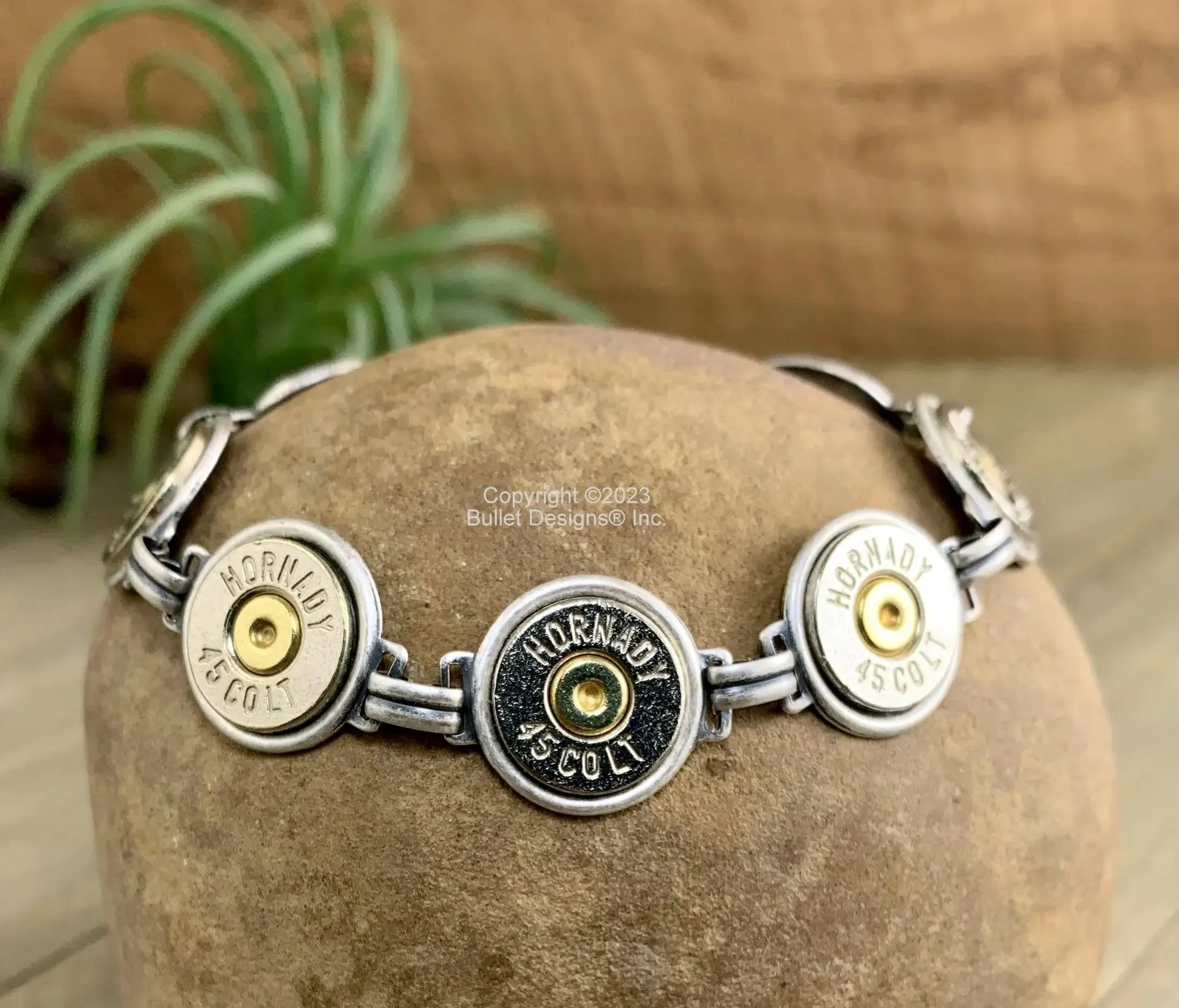 Custom Tennis Bracelet, 44 Mag, Colt 45, 30-30, Real Bullet Bracelet, Recycled, Swarovski Crystals, Silver or Bronze/Gold Tone