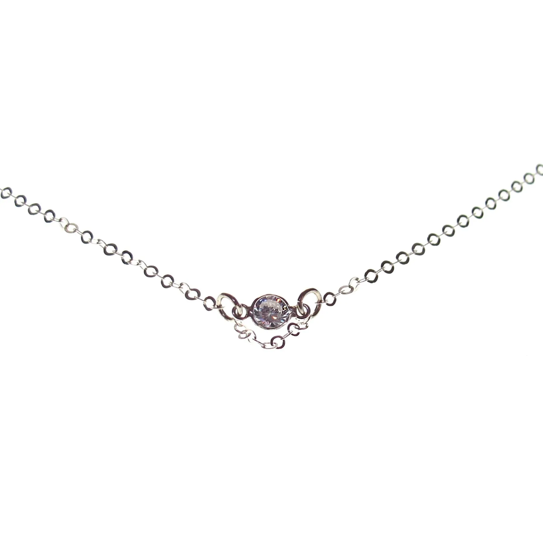 CZ Sterling Silver Choker Necklace