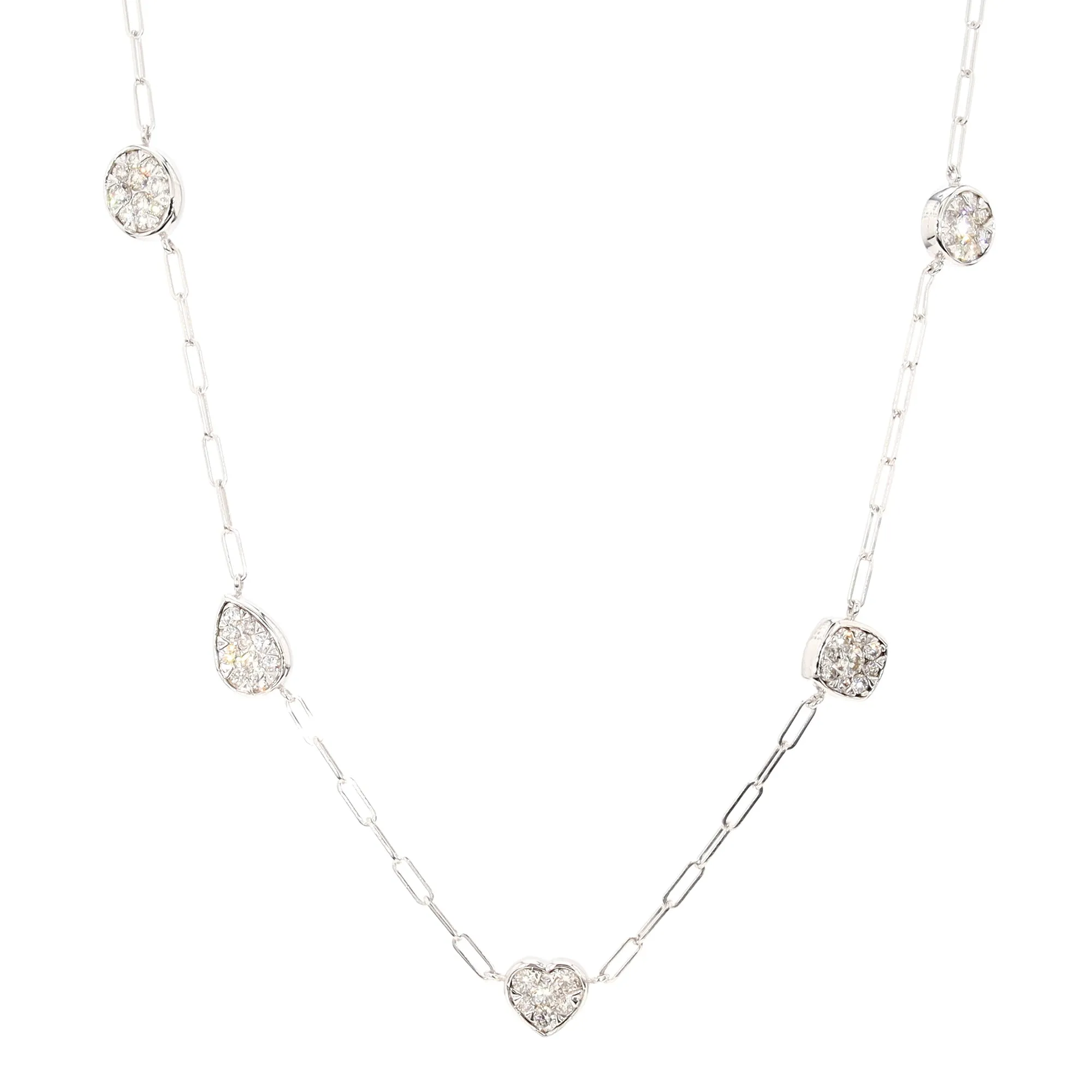 Diamond Cluster Station Necklace