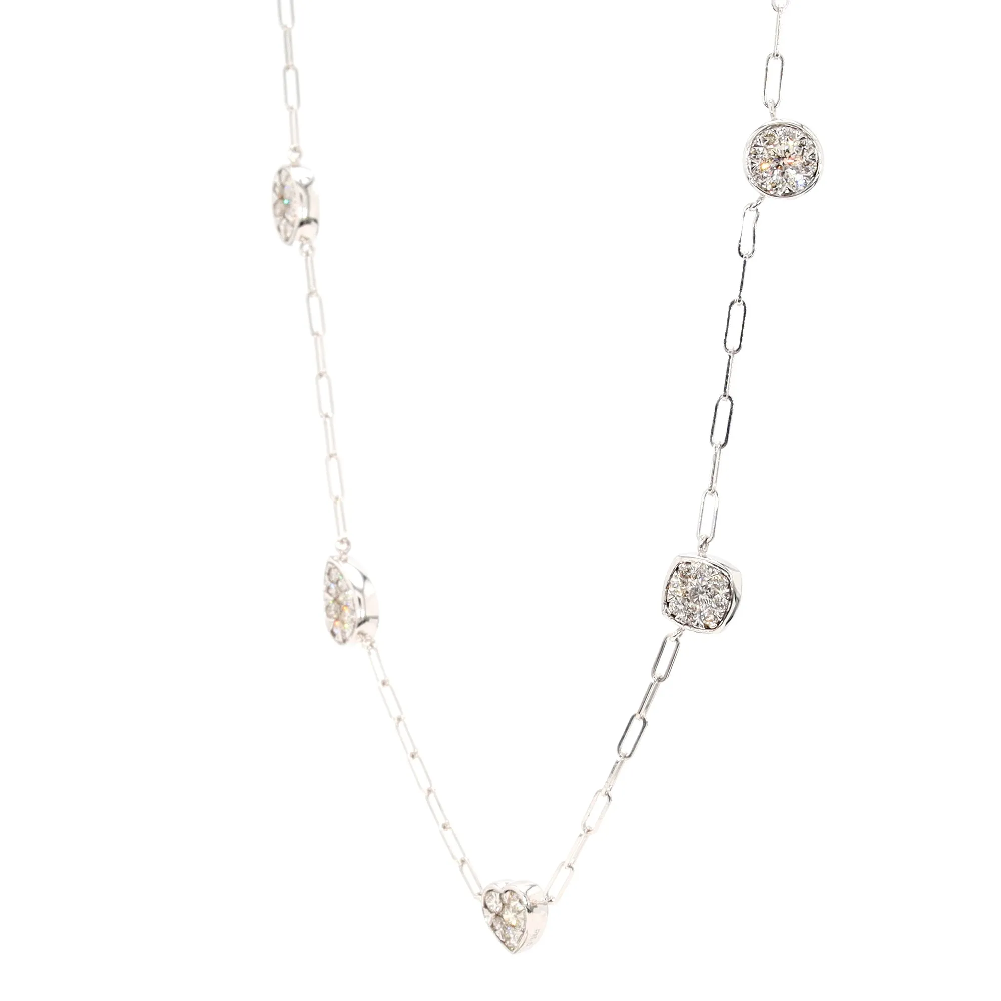 Diamond Cluster Station Necklace