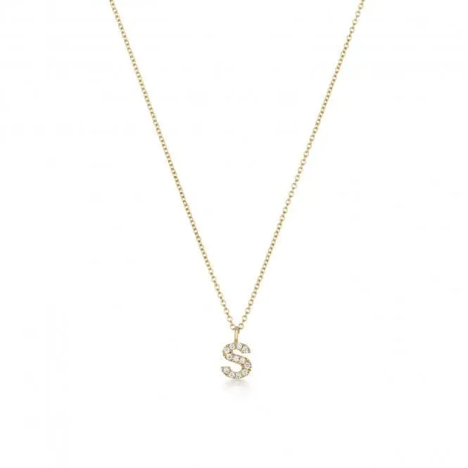 Diamond Jewellery 18ct Gold Diamond Initial Necklace NDQ154/S