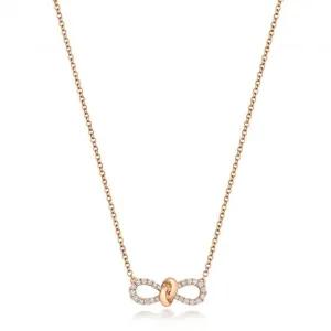 Diamond Jewellery 18ct Rose Gold Diamond Bow Necklace NDQ121R